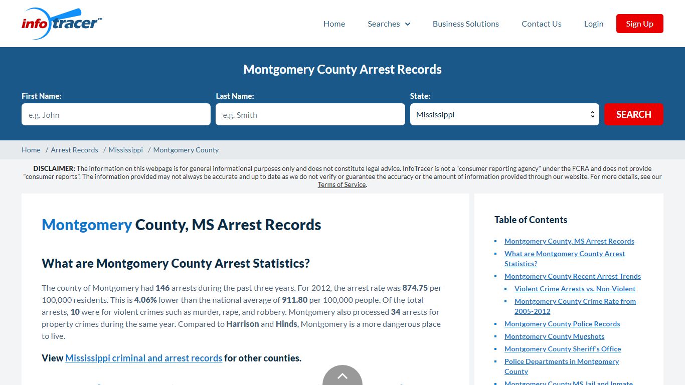 Montgomery County, MS Arrests, Mugshots & Jail Records - InfoTracer